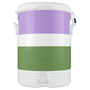 SlipperyJoe's genderqueer pride flag lavender blen Beverage Cooler