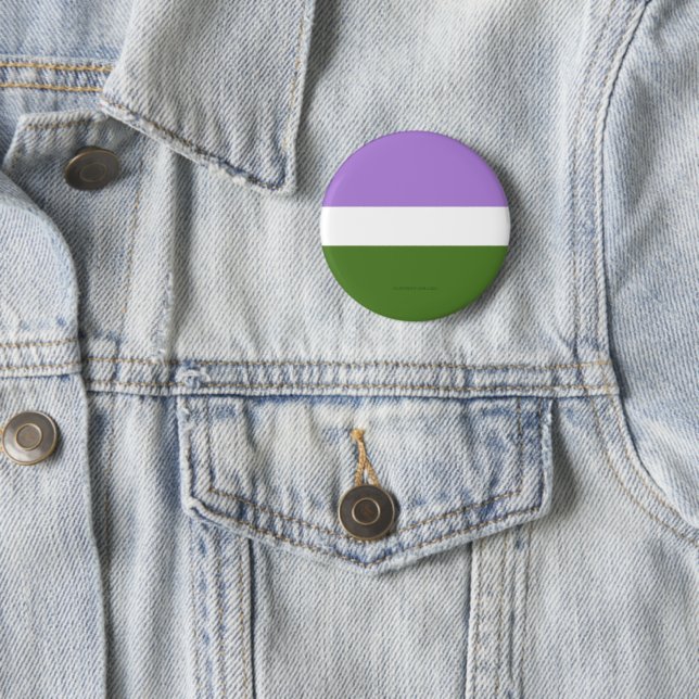SlipperyJoe's genderqueer pride flag lavender blen Button (In Situ)