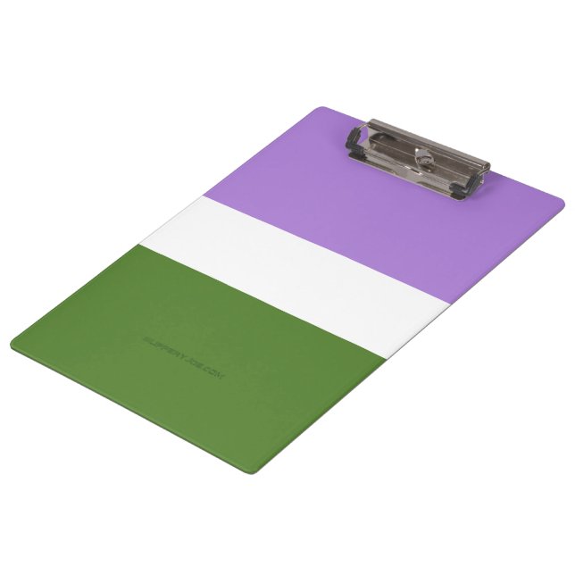 SlipperyJoe's genderqueer pride flag lavender blen Clipboard (Angled)