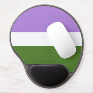 SlipperyJoe's genderqueer pride flag lavender blen Gel Mouse Pad
