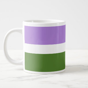 SlipperyJoe's genderqueer pride flag lavender blen Giant Coffee Mug
