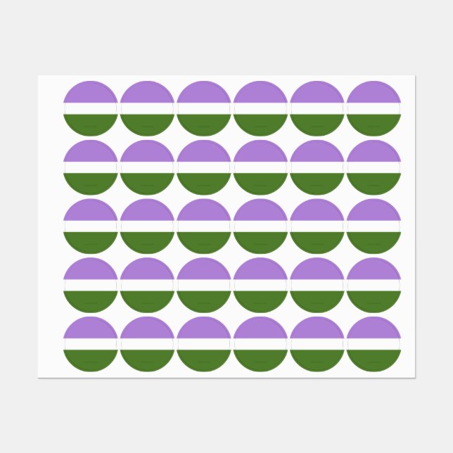 SlipperyJoe's genderqueer pride flag lavender blen Labels (Sheet)