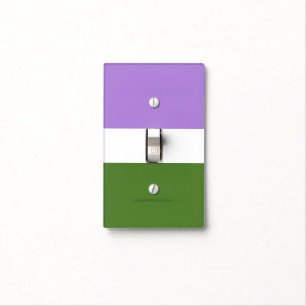 SlipperyJoe's genderqueer pride flag lavender blen Light Switch Cover