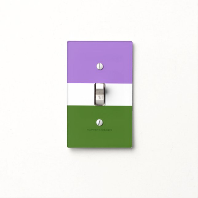 SlipperyJoe's genderqueer pride flag lavender blen Light Switch Cover (In Situ)
