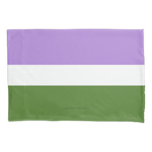 SlipperyJoe's genderqueer pride flag lavender blen Pillow Case