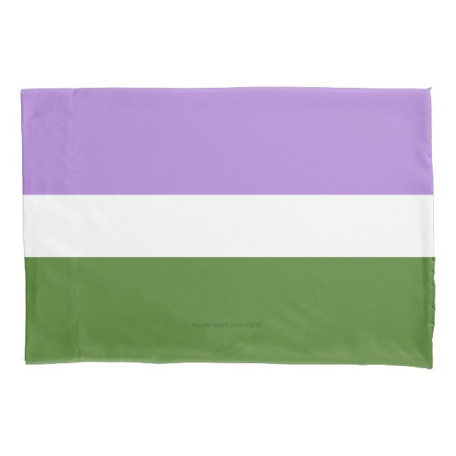 SlipperyJoe's genderqueer pride flag lavender blen Pillow Case (Front)