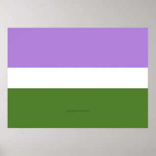 SlipperyJoe's genderqueer pride flag lavender blen Poster