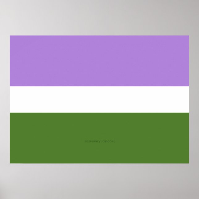 SlipperyJoe's genderqueer pride flag lavender blen Poster (Front)