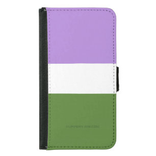 SlipperyJoe's genderqueer pride flag lavender blen Samsung Galaxy S5 Wallet Case