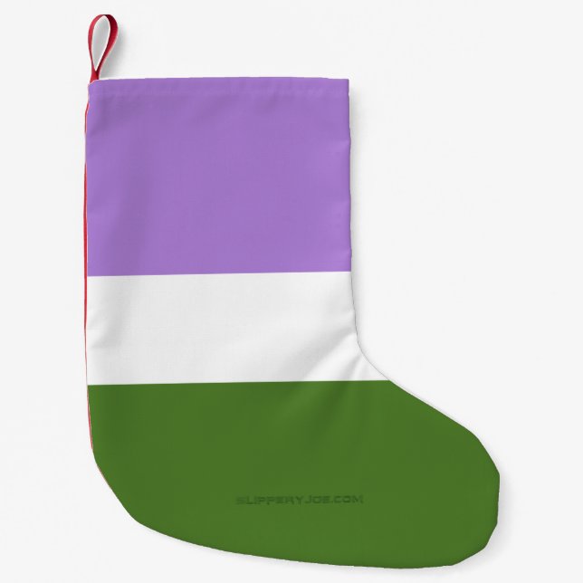 SlipperyJoe's genderqueer pride flag lavender blen Small Christmas Stocking (Front)