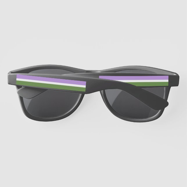 SlipperyJoe's genderqueer pride flag lavender blen Sunglasses (Back)