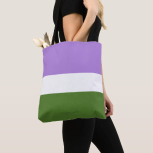 SlipperyJoe's genderqueer pride flag lavender blen Tote Bag