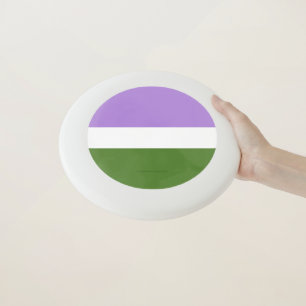 SlipperyJoe's genderqueer pride flag lavender blen Wham-O Frisbee