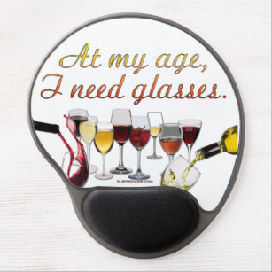 SlipperyJoe's Glasses fermented grapes wine pourin Gel Mouse Pad