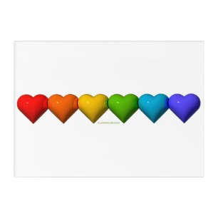 SlipperyJoe's glossy 3D heart shapes glyphs create Acrylic Print