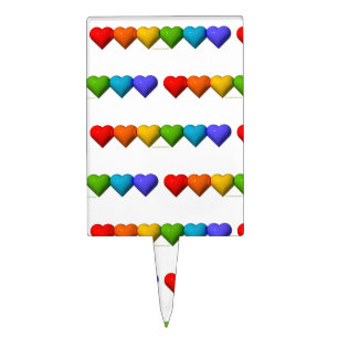 SlipperyJoe's glossy 3D heart shapes glyphs create Cake Topper
