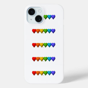 SlipperyJoe's glossy 3D heart shapes glyphs create iPhone 15 Case