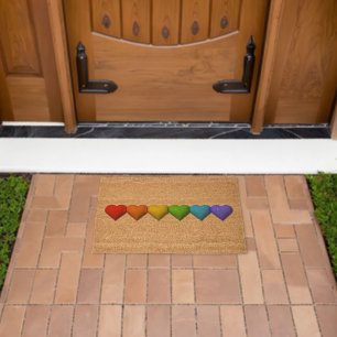 SlipperyJoe's glossy 3D heart shapes glyphs create Fiber Doormat