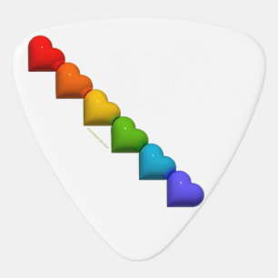 SlipperyJoe's glossy 3D heart shapes glyphs create Guitar Pick