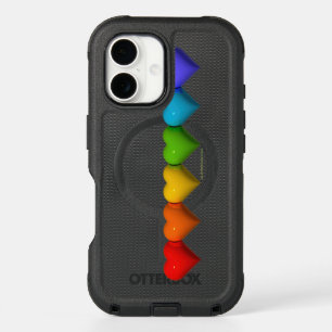 SlipperyJoe's glossy 3D heart shapes glyphs create iPhone 16 Case
