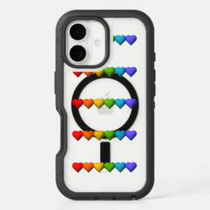 SlipperyJoe's glossy 3D heart shapes glyphs create iPhone 16 Case