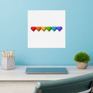 SlipperyJoe's glossy 3D heart shapes glyphs create Wall Decal