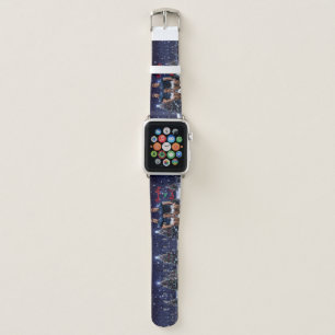 SlipperyJoe's glowing Christmas trees two muscular Apple Watch Band