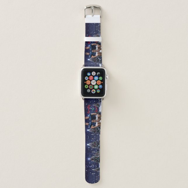 SlipperyJoe's glowing Christmas trees two muscular Apple Watch Band (Front)