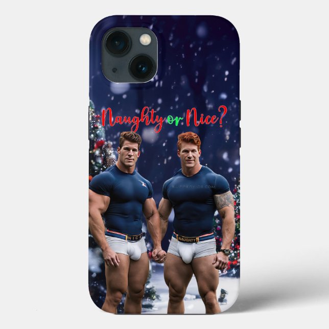 SlipperyJoe's glowing Christmas trees two muscular Case-Mate iPhone Case (Back)