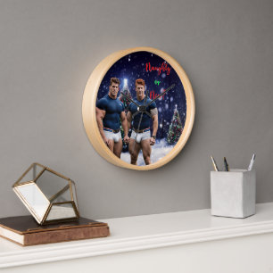 SlipperyJoe's glowing Christmas trees two muscular Clock