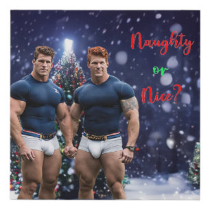 SlipperyJoe's glowing Christmas trees two muscular Faux Canvas Print
