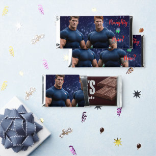 SlipperyJoe's glowing Christmas trees two muscular Hershey Bar Favors