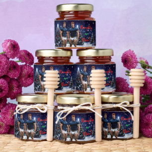 SlipperyJoe's glowing Christmas trees two muscular Honey Jar Favors