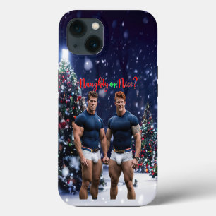 SlipperyJoe's glowing Christmas trees two muscular iPhone 13 Case