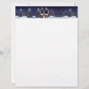 SlipperyJoe's glowing Christmas trees two muscular Letterhead