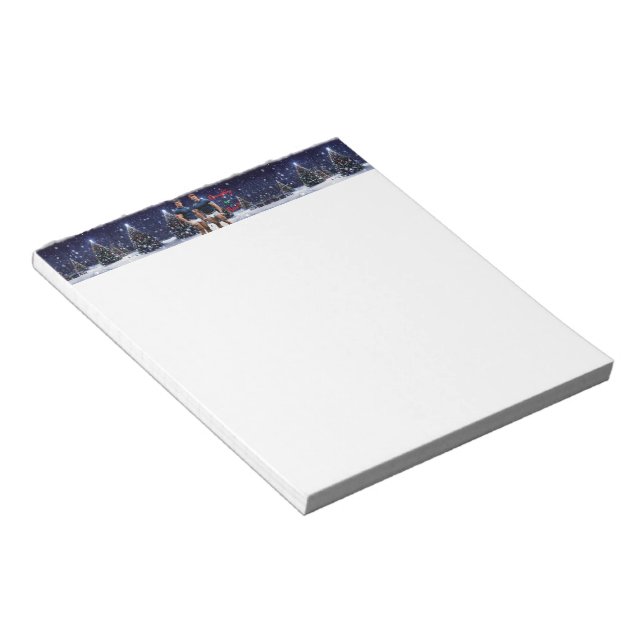 SlipperyJoe's glowing Christmas trees two muscular Notepad (Angled)