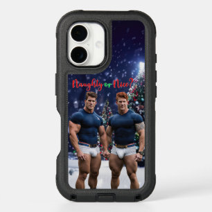 SlipperyJoe's glowing Christmas trees two muscular iPhone 16 Case