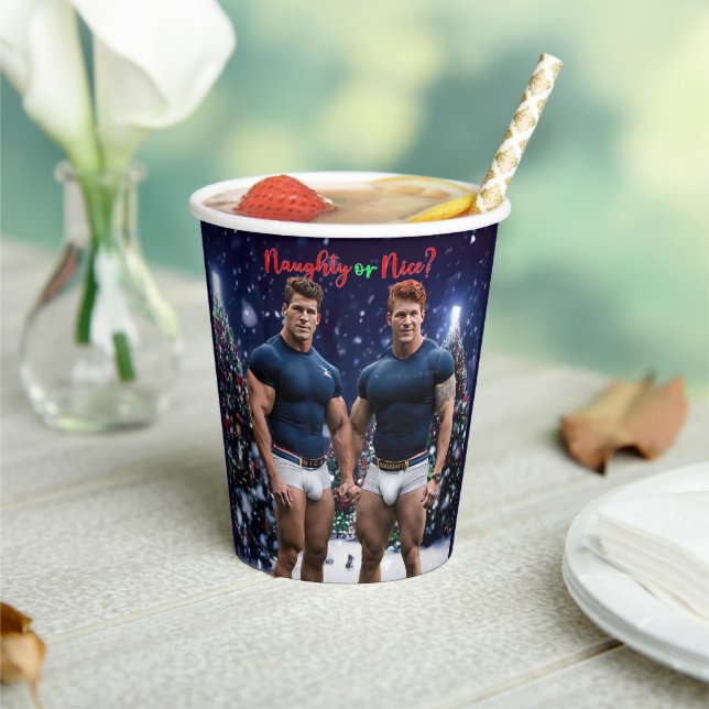 SlipperyJoe's glowing Christmas trees two muscular Paper Cups (Insitu)