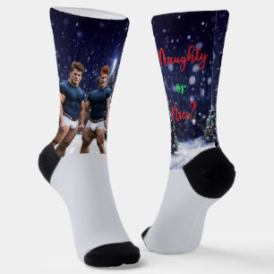 SlipperyJoe's glowing Christmas trees two muscular Socks
