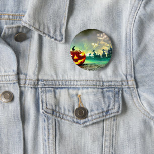 SlipperyJoe's glowing jack‑o’-lantern Halloween wa Button