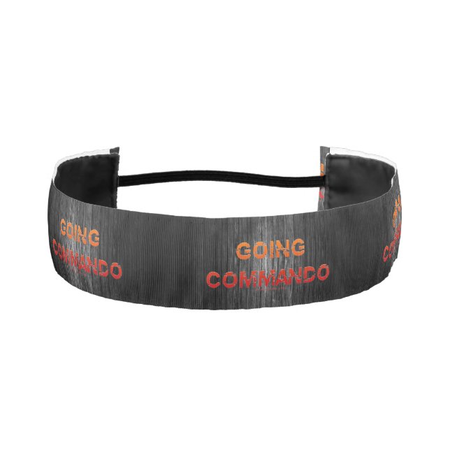 SlipperyJoe's Going Commando bold red orange lette Athletic Headband (Front)