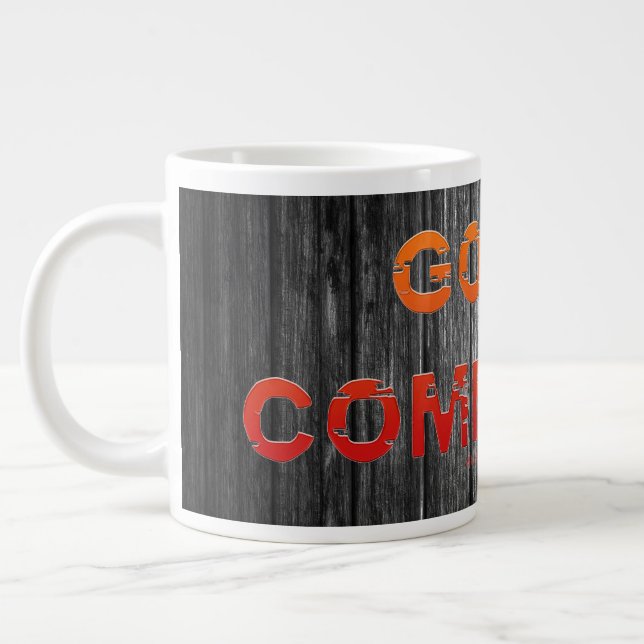 SlipperyJoe's Going Commando bold red orange lette Giant Coffee Mug (Left)