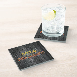 SlipperyJoe's going commando dive-bar energy grit Glass Coaster