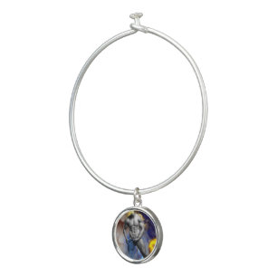 SlipperyJoe's grayscale muscular man physique yell Bangle Bracelet