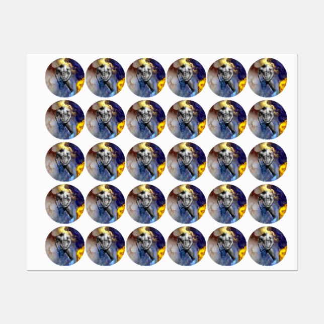 SlipperyJoe's grayscale muscular man physique yell Labels (Sheet)