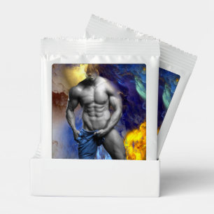 SlipperyJoe's grayscale muscular man physique yell Lemonade Drink Mix