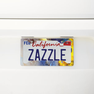 SlipperyJoe's grayscale muscular man physique yell License Plate Frame