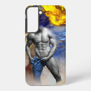 SlipperyJoe's grayscale muscular man physique yell Samsung Galaxy S22+ Case
