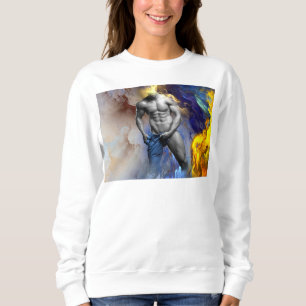 SlipperyJoe's grayscale muscular man physique yell Sweatshirt