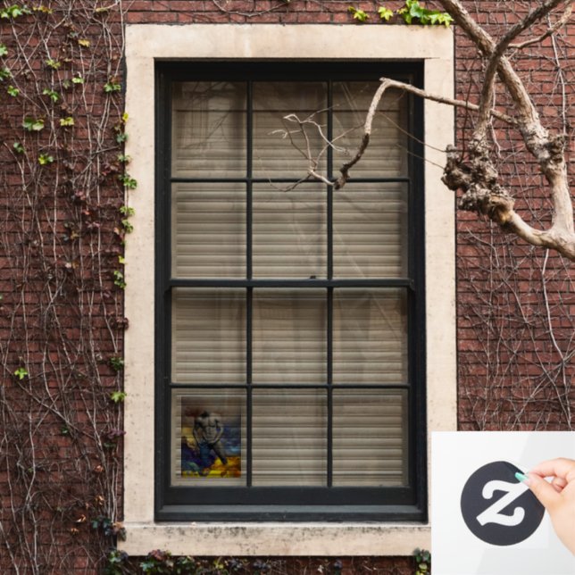 SlipperyJoe's grayscale muscular man physique yell Window Cling (Home Window)